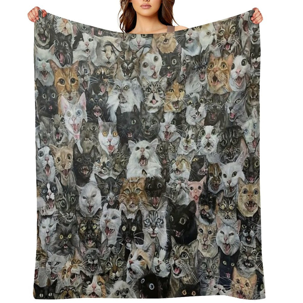 Cat You Can See Sustainable Throw Blanket