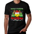 Funny Santas Favorite Pickleball Player Christmas Pajama  Heathered Texture T-Shirt