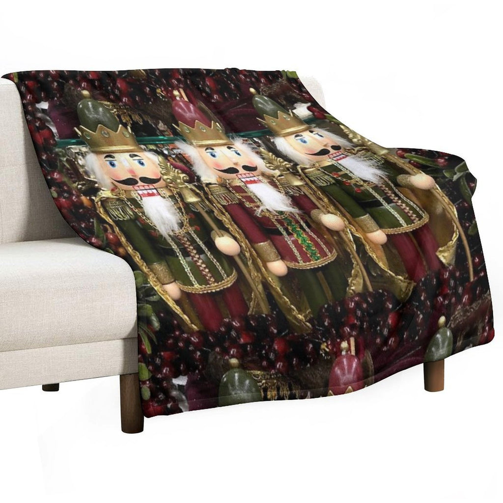 Christmas Nutcracker Trio Wrinkle-free Throw Blanket