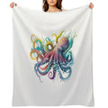 Colorful Octopus Easy Care Throw Blanket