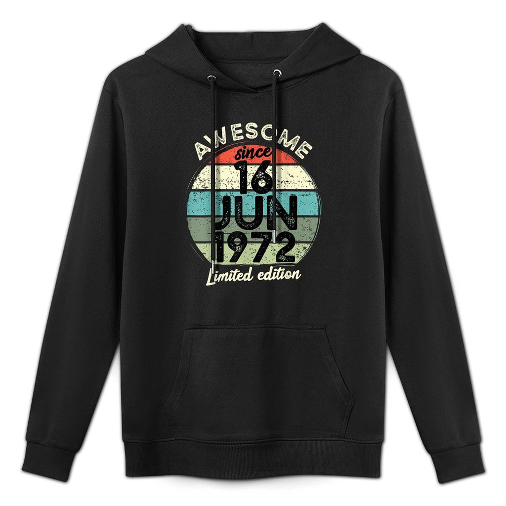 50 Year Old Birthday 16 June 1972 50th Birthday Kangaroo Pocket Hoodie