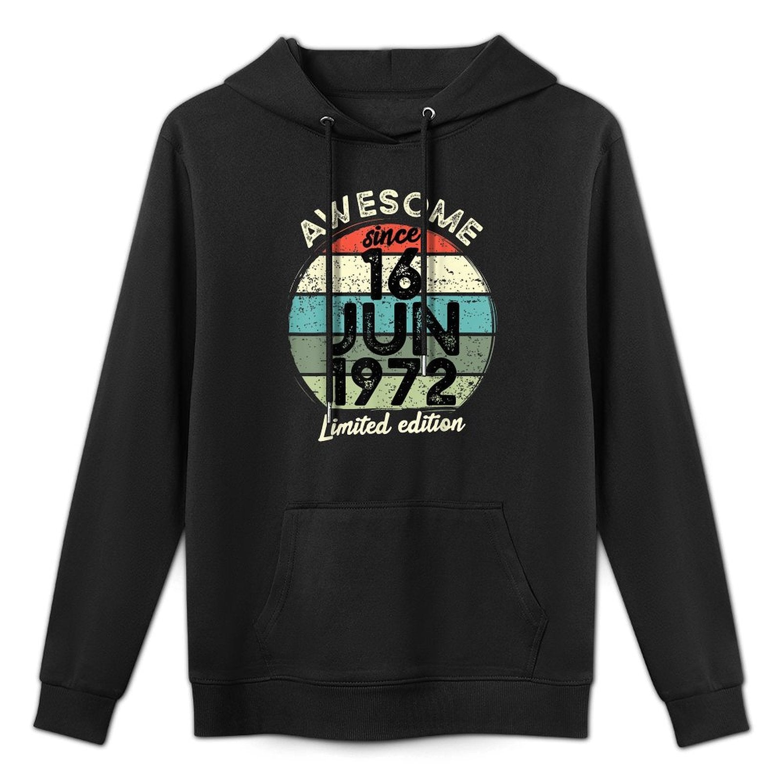 50 Year Old Birthday 16 June 1972 50th Birthday Kangaroo Pocket Hoodie