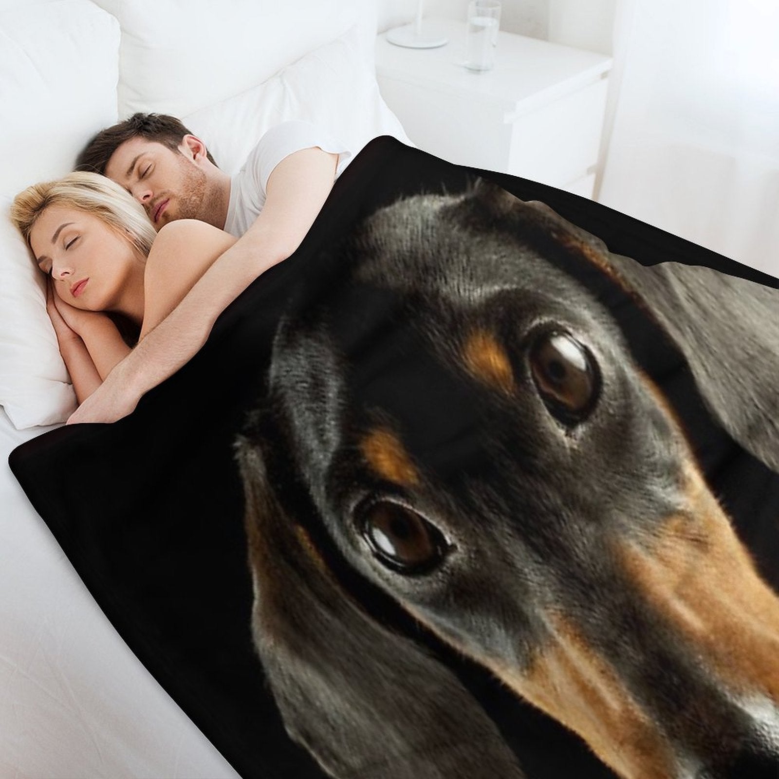 Dachshund Dog Photo Portrait Travel-friendly Throw Blanket