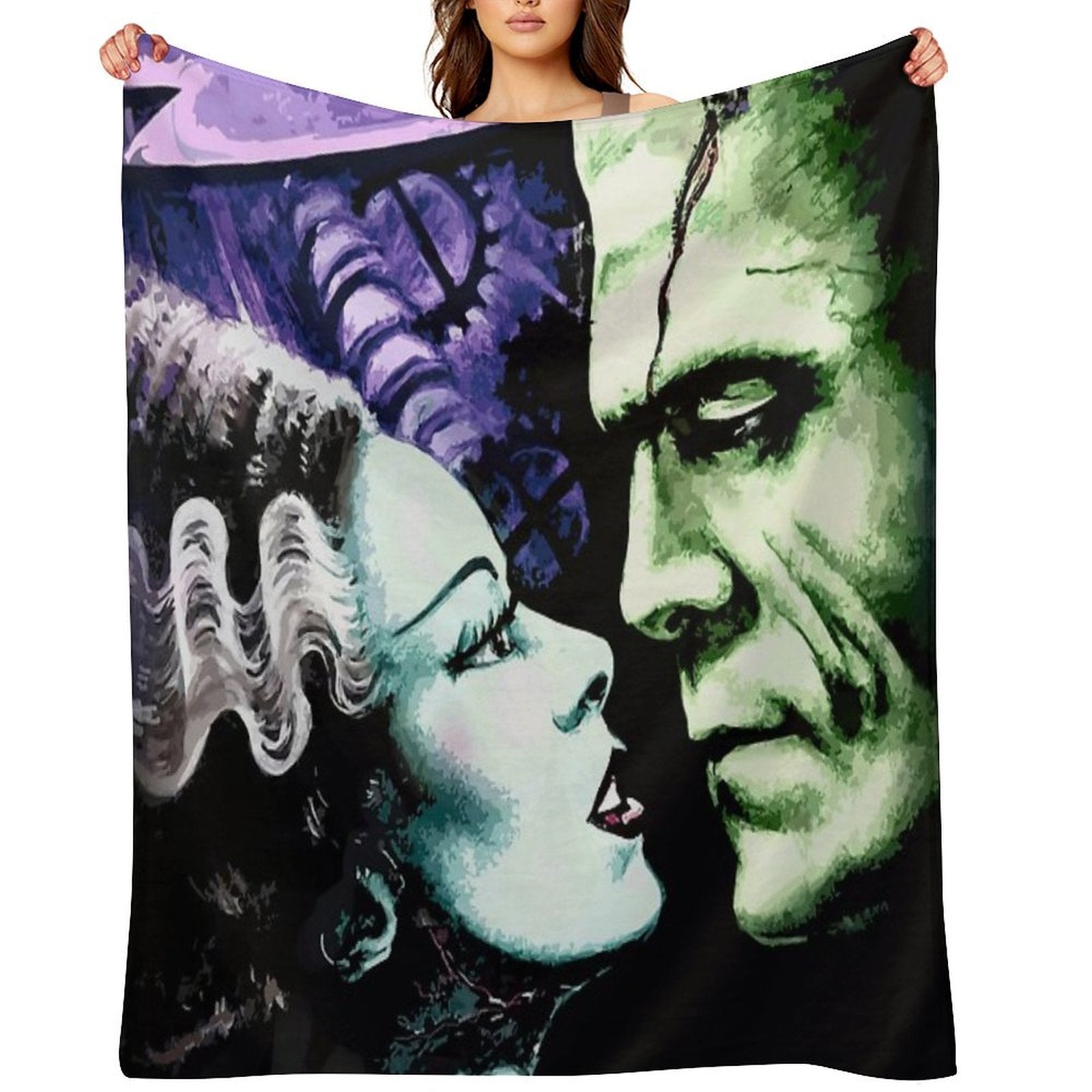 Bride & Frankie Monsters in Love Velvety-soft Throw Blanket