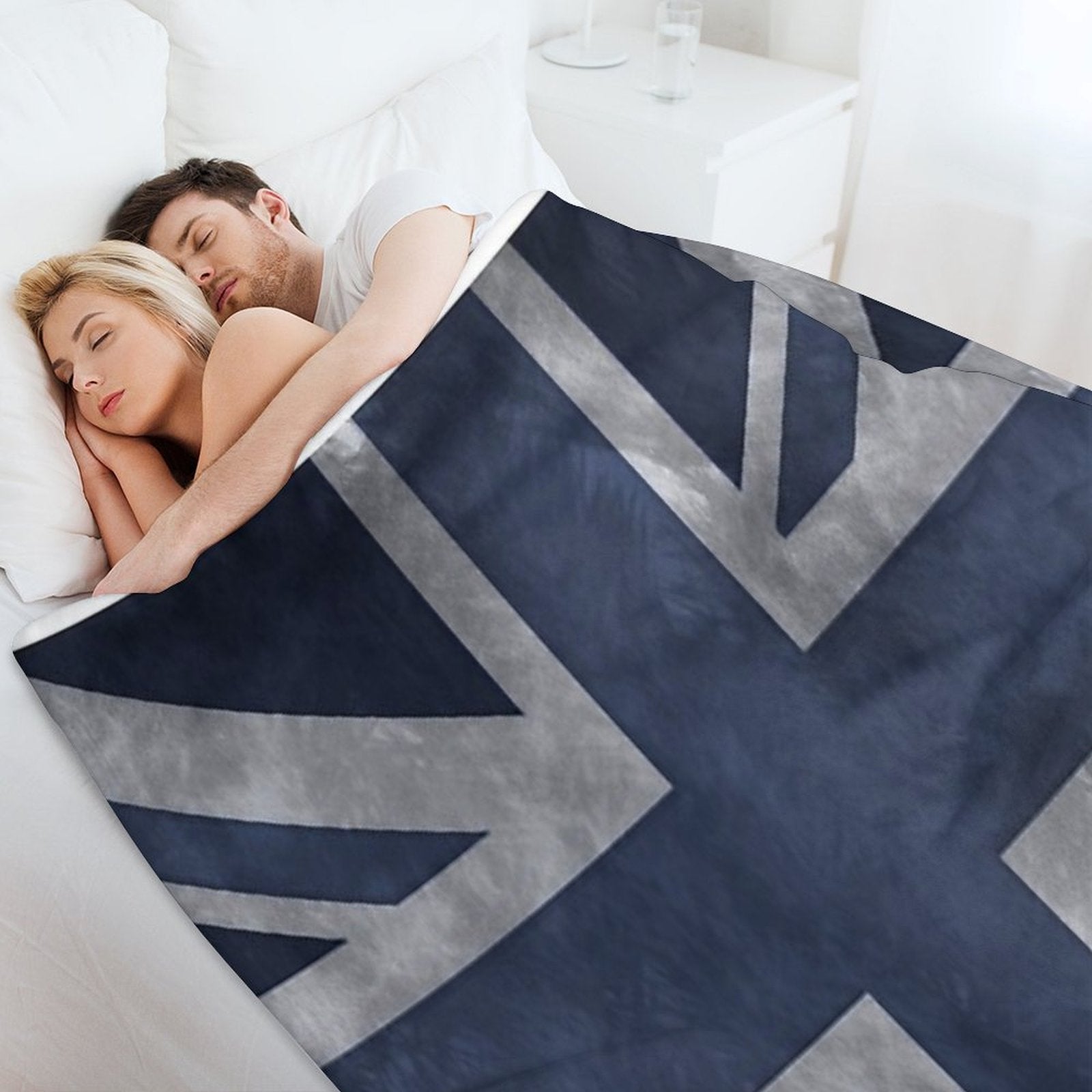 Blue Distressed Union Jack Compact Throw Blanket