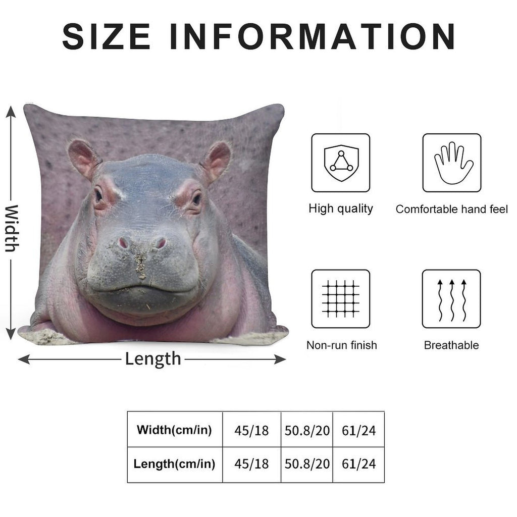 Baby Hippo Fritz at The Cincinnati Zoo Soft Shrink-Resistant Throw Pillow