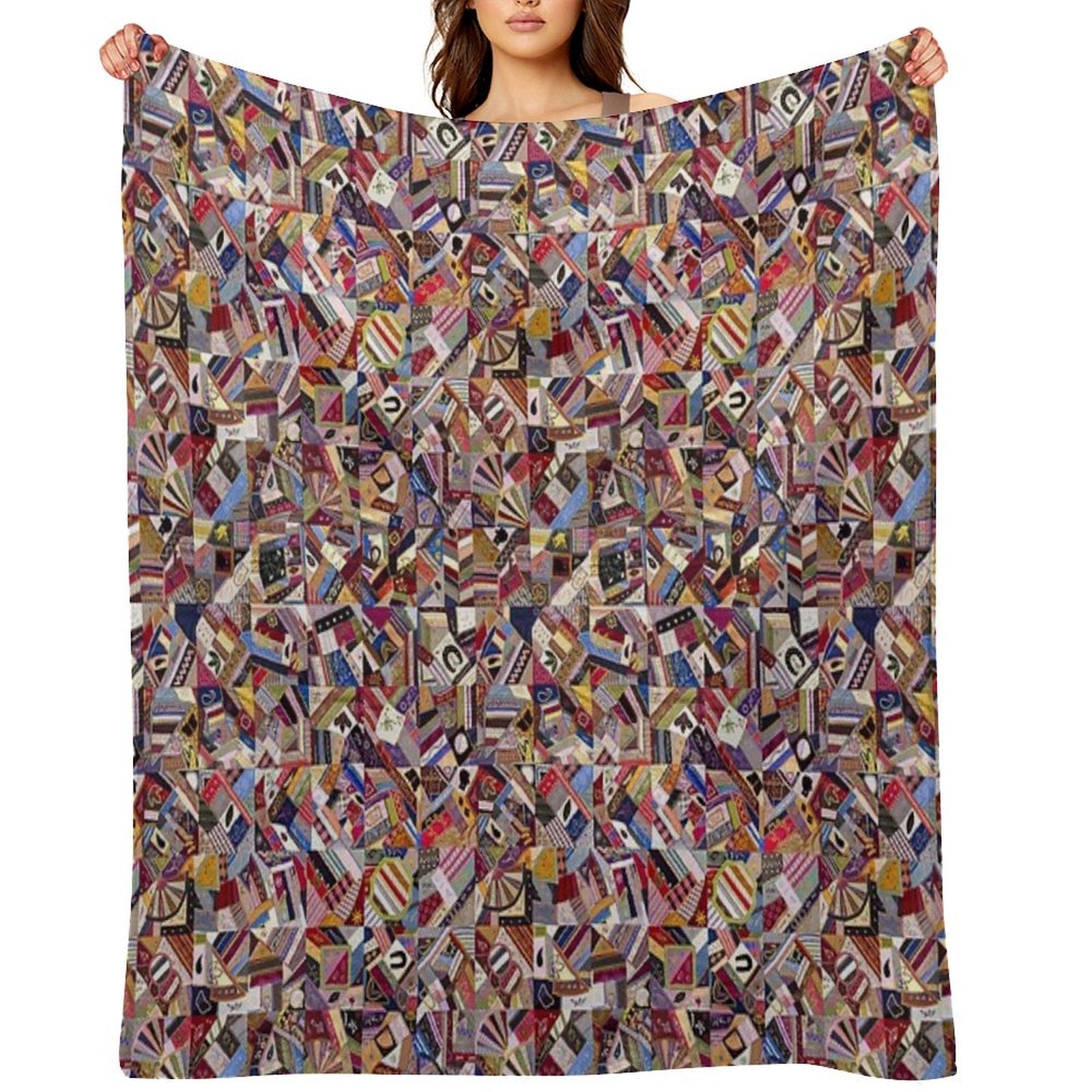 Countryside Palette Cottage Bohemian Patchwork Quilting Crazy Quilt Velvety-soft Throw Blanket