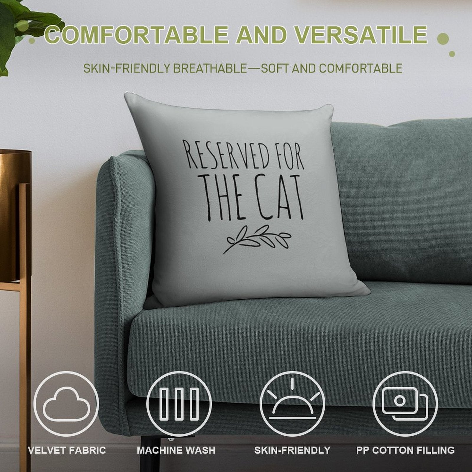 Reserved for The Cat Soft Ultra-Soft Texture Throw Pillow