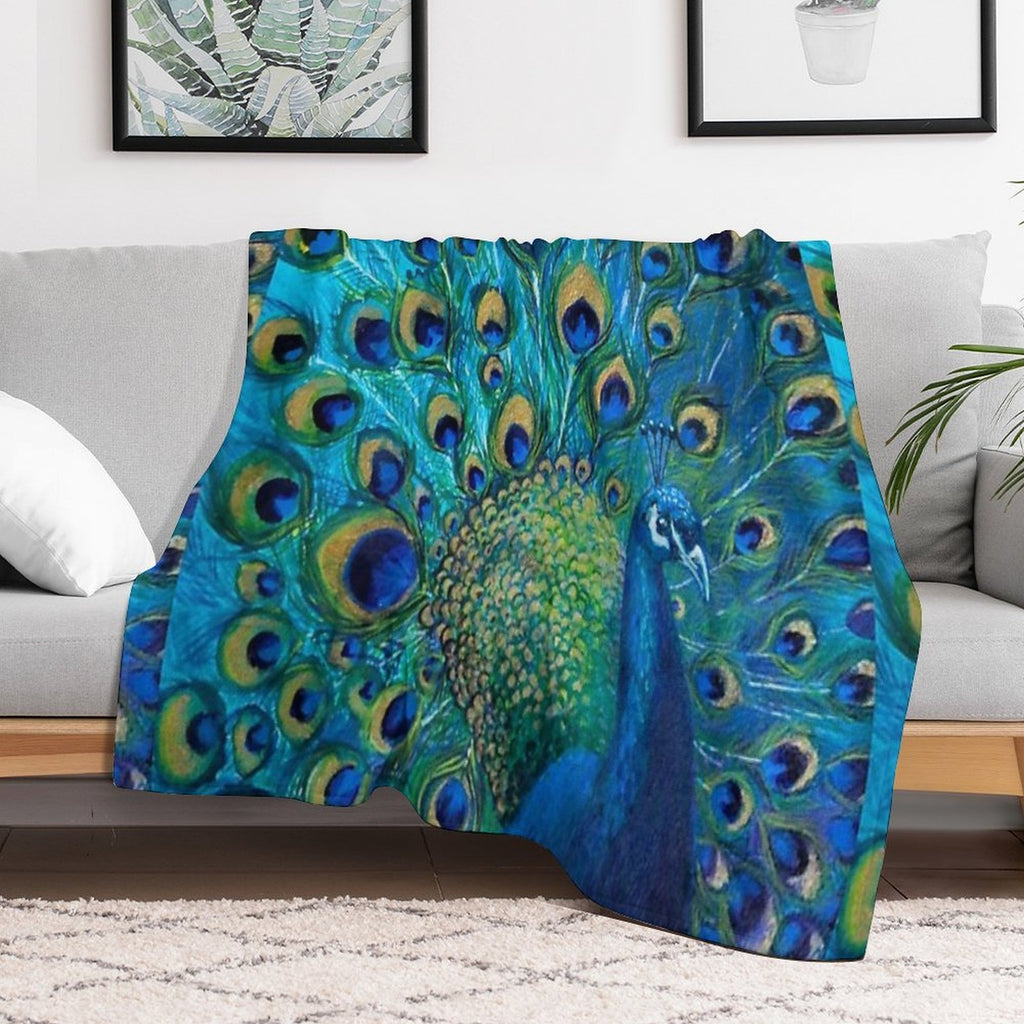 Beautiful Painted Peacock in Its Full Glory Durable Throw Blanket
