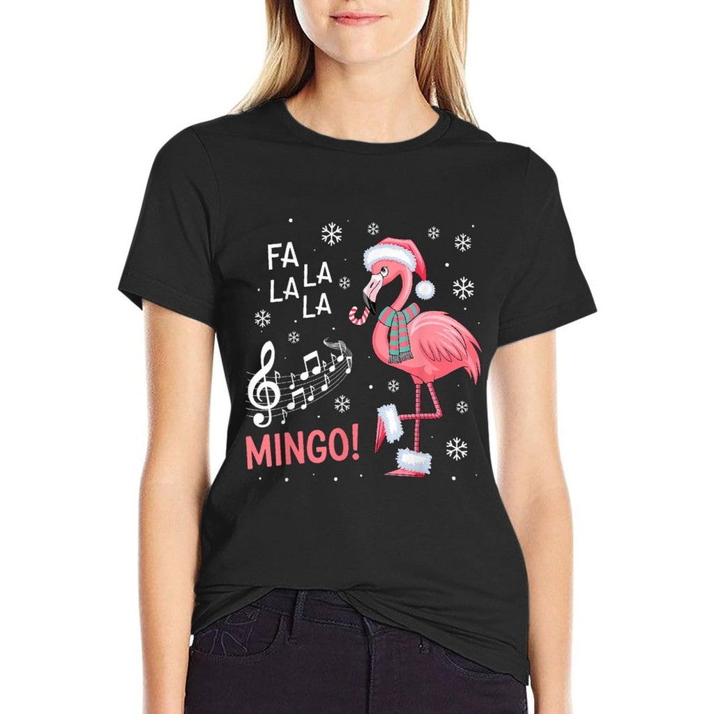 Fa La La Mingo Flamingo Candy Cane Christmas  Vintage-inspired T-Shirt