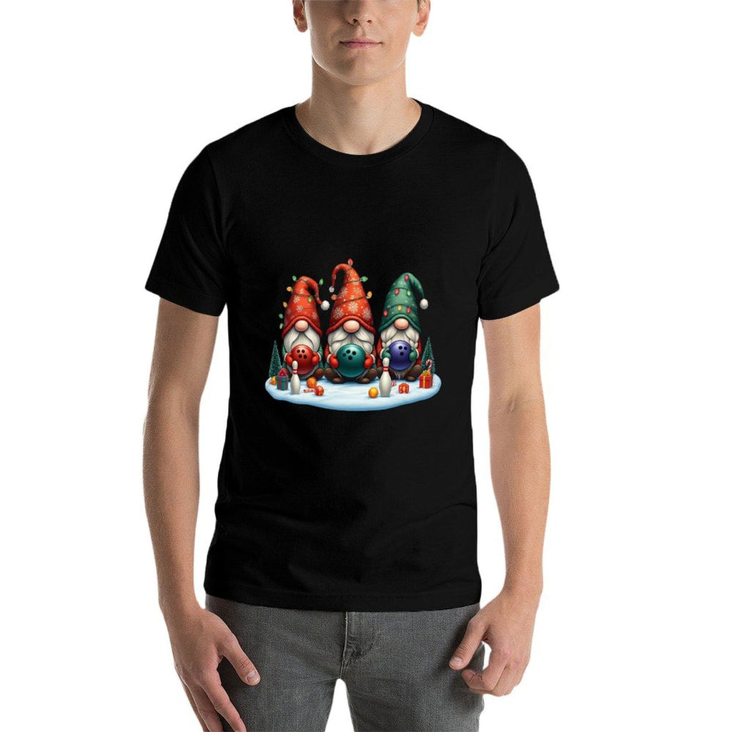 Funny Bowling Gnomies Christmas Gnome Bowler Womens Mens Kid  Breathable T-Shirt