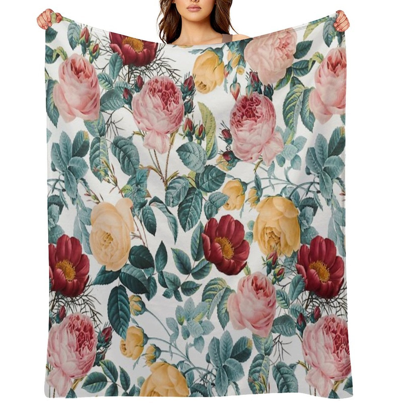 Vintage Garden VI Anti-pilling Throw Blanket