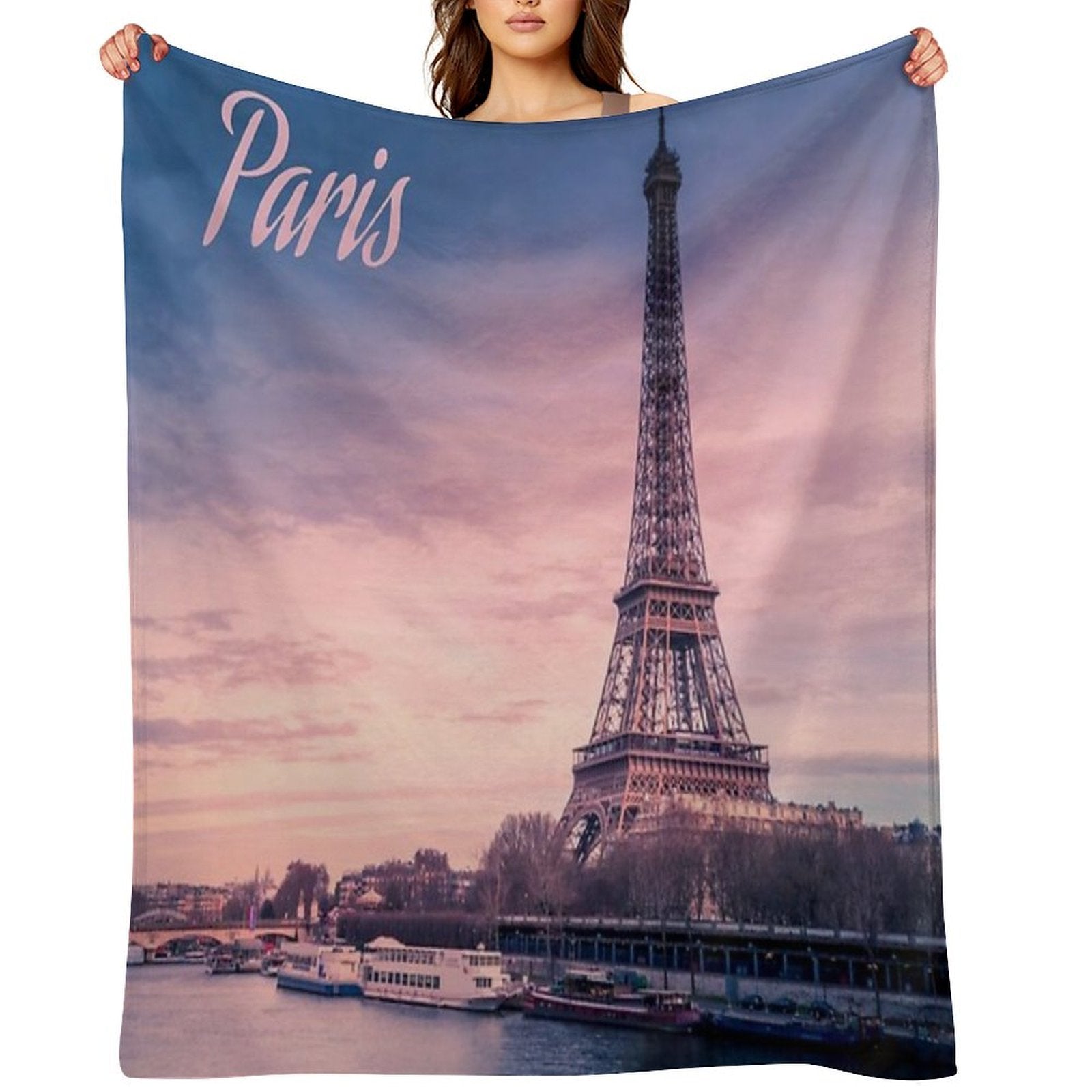 Paris France Eiffel Tower Durable Throw Blanket