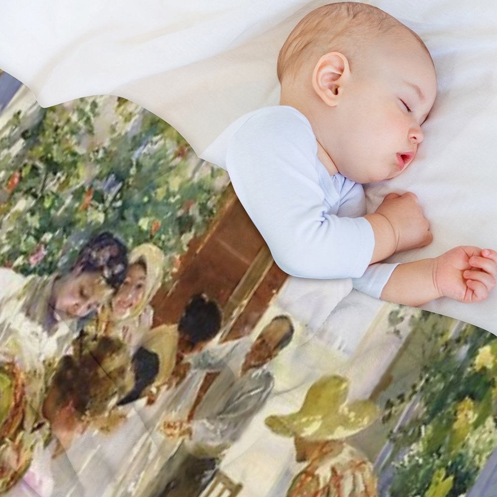 Joaquín Sorolla - Sewing The Sail Velvety-soft Throw Blanket