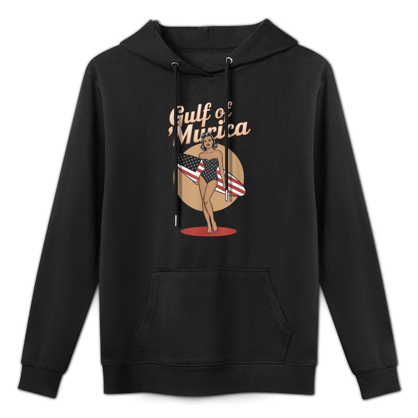 Vintage Gulf of Murica 2025 Funny Patriotic American Pride Kangaroo Pocket Hoodie