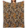 Watercolor Dog Pattern Shrink-resistant Throw Blanket