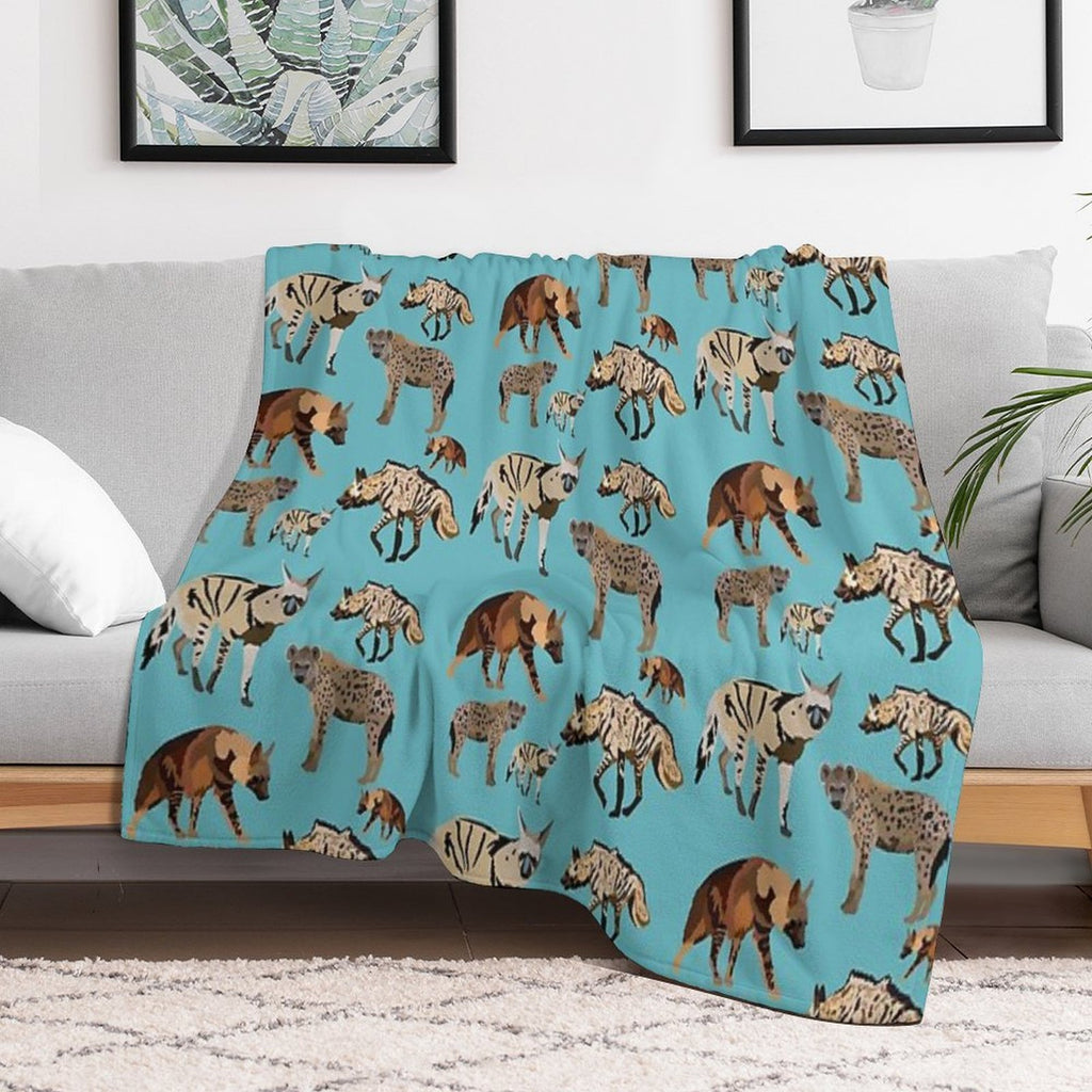 H Is for Hyena Machine-washable Throw Blanket