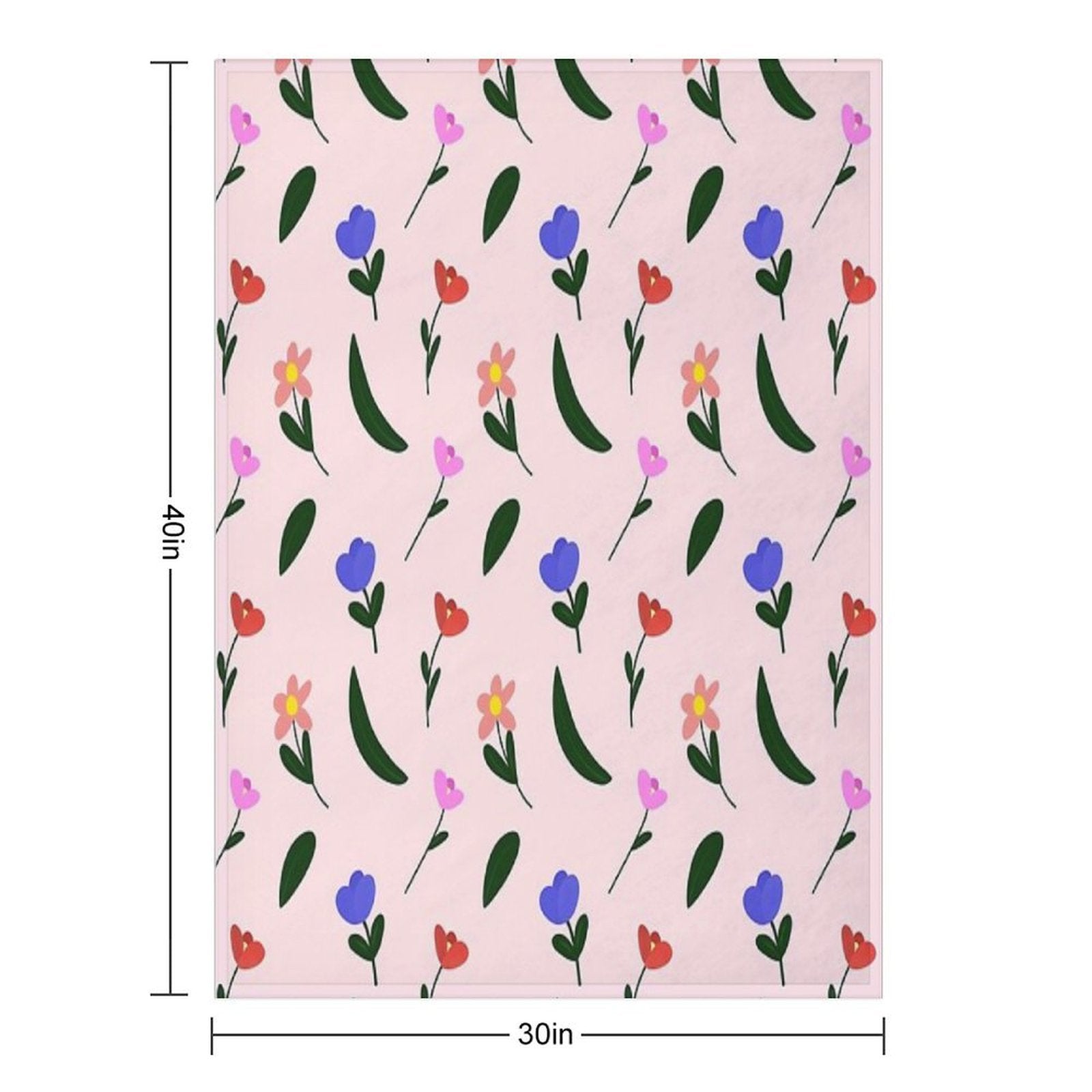 Pastel Flower Plush Throw Blanket