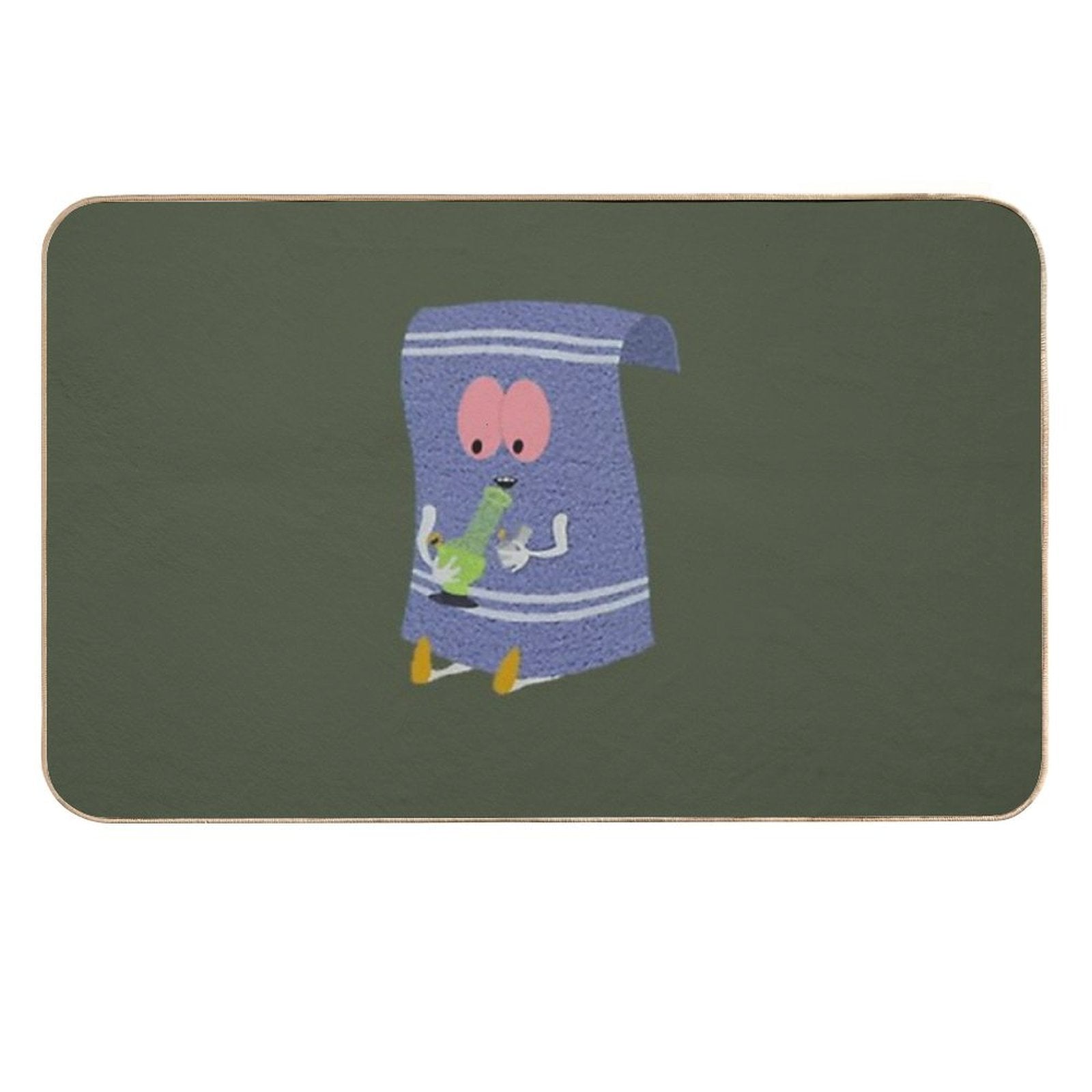 Funny Drinking Towelie  Fade-Resistant Bath Mat