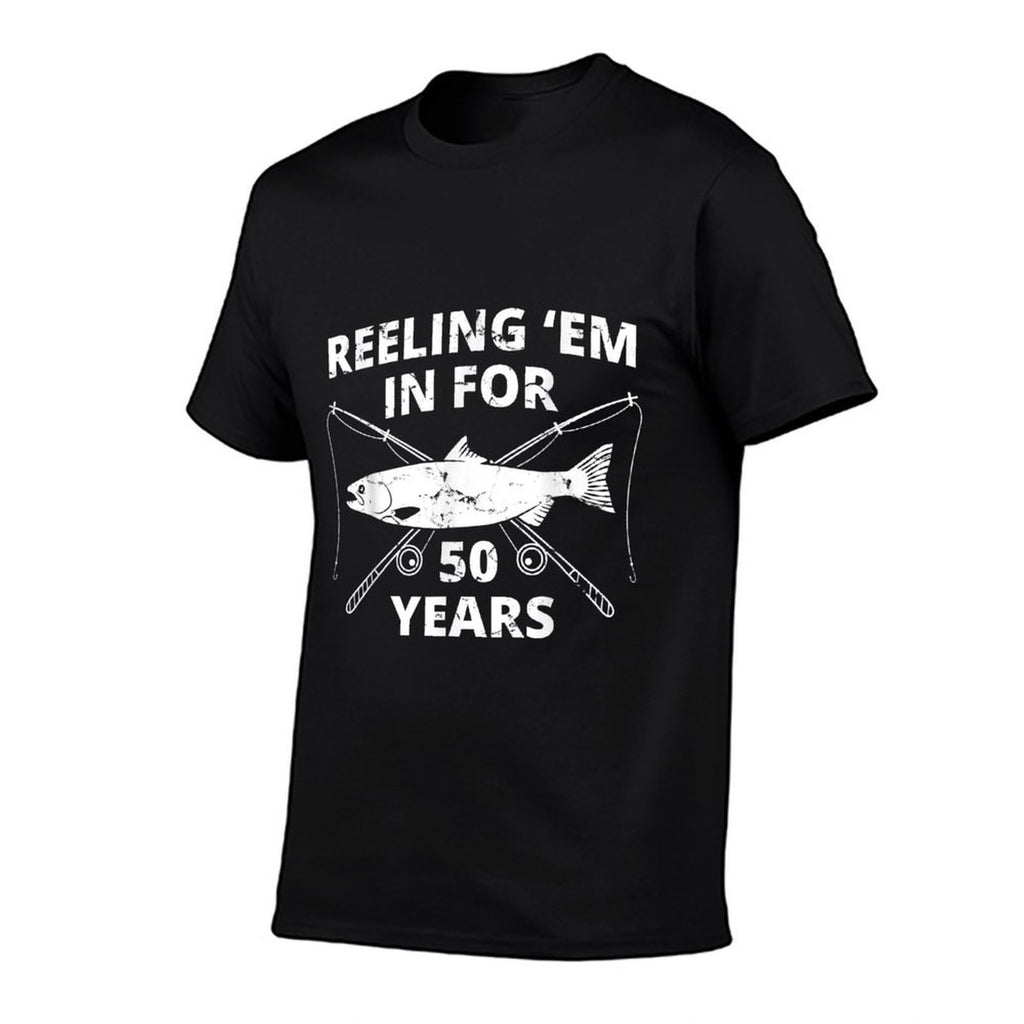 Reeling 'Em In For 50 Years  50th Birthday  Fishing Gift  Oversized Silhouette T-Shirt