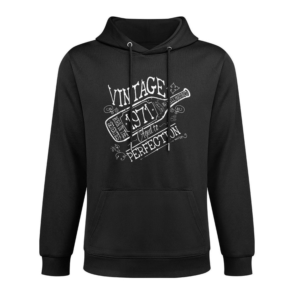 Cute Wine 50th Birthday Gift For Her 1971 Aged To Perfection Moisture-Wicking Hoodie