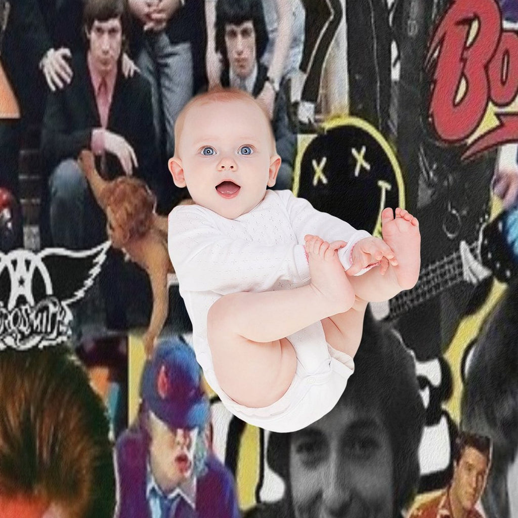 Retro 1990 Rock Band Posters Wrinkle-free Throw Blanket