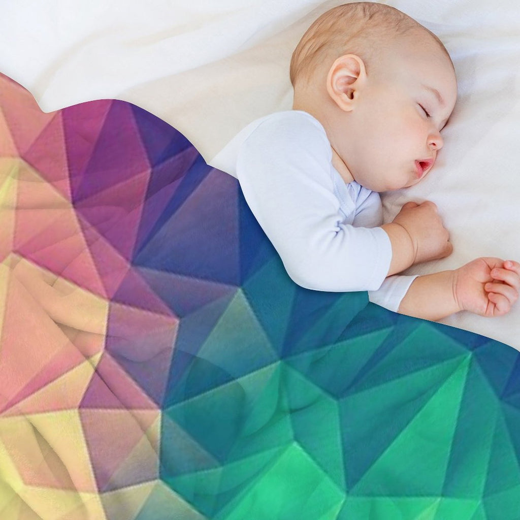 Abstract Polygon Multi Color Cubism Low Poly Triangle Pride  LGBT Design Shrink-resistant Throw Blanket