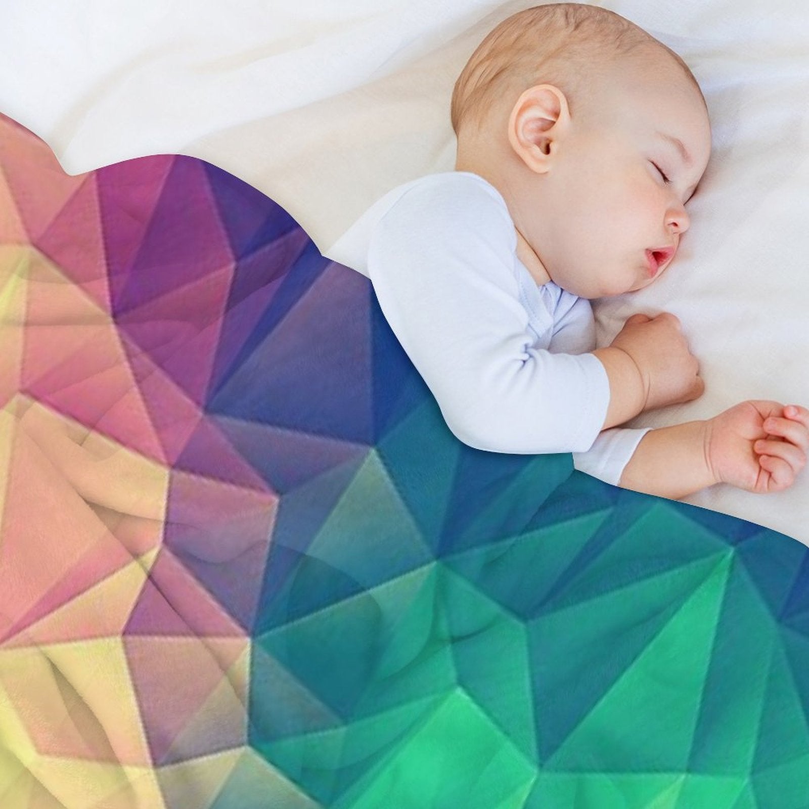 Abstract Polygon Multi Color Cubism Low Poly Triangle Pride  LGBT Design Shrink-resistant Throw Blanket