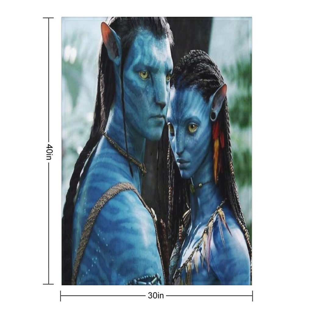 Blue Couple Avatar Quick-dry Throw Blanket