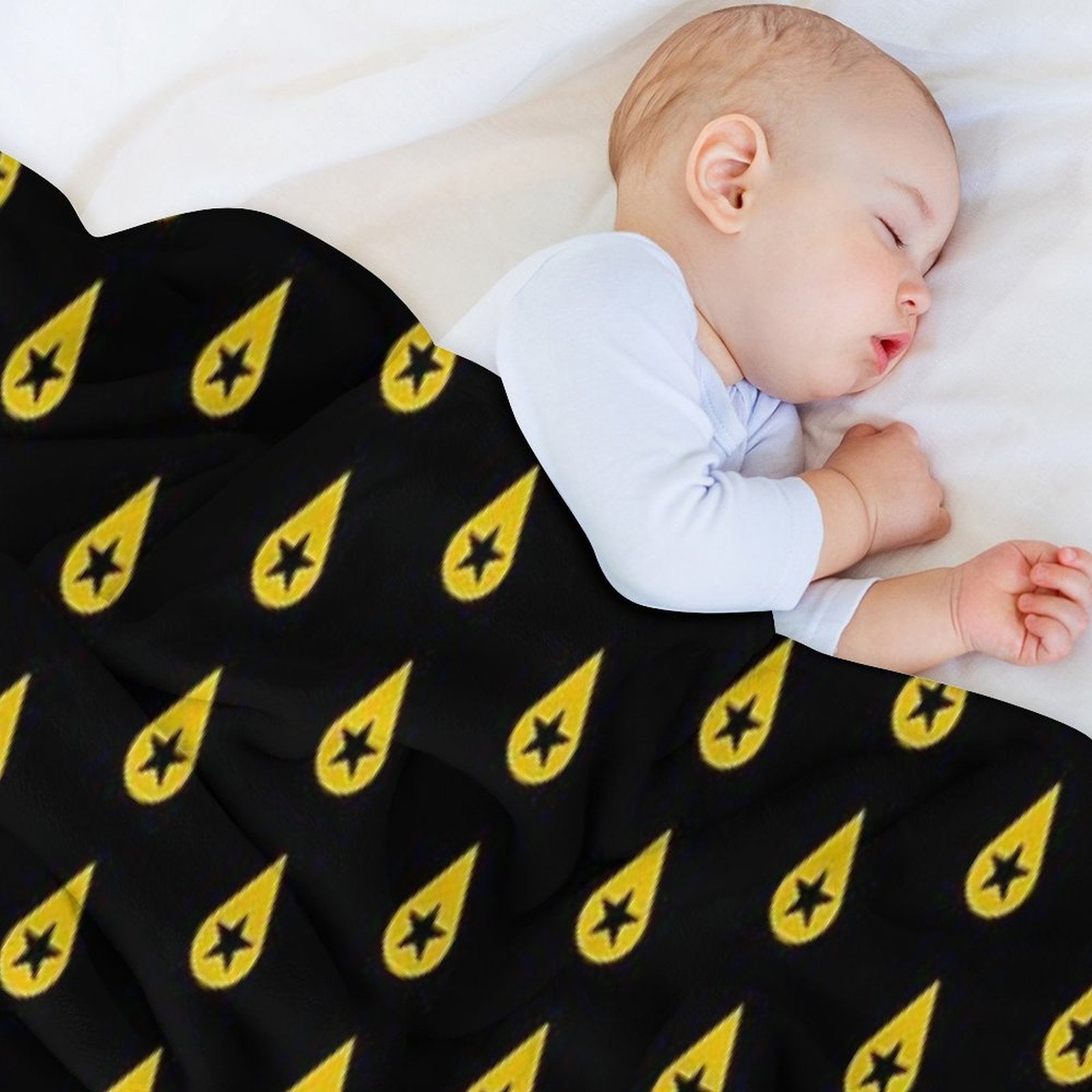 Found Heaven Black Star Shrink-resistant Throw Blanket