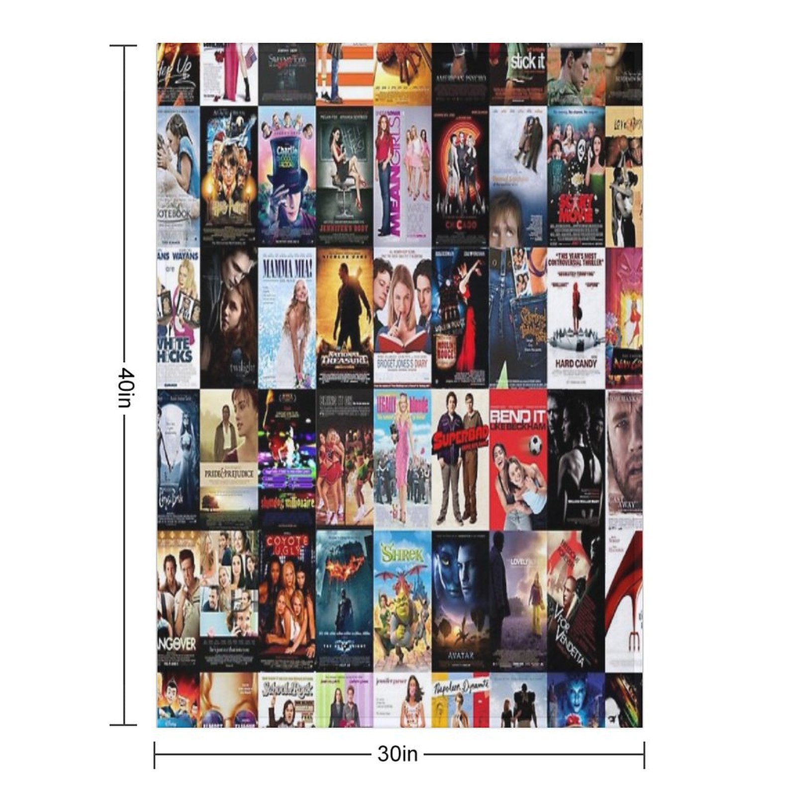 00s Movies Collage Durable Throw Blanket