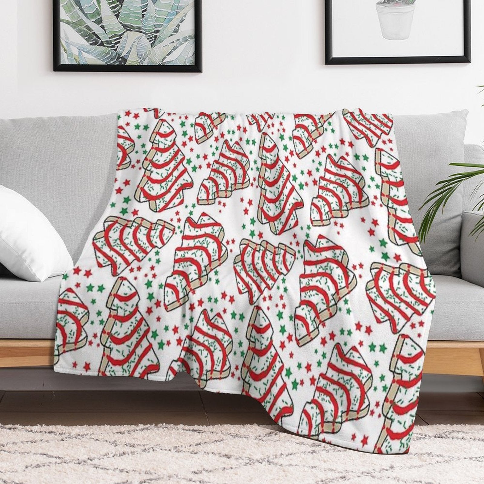 Christmas Tree Snack Cakes Gift-ready Throw Blanket