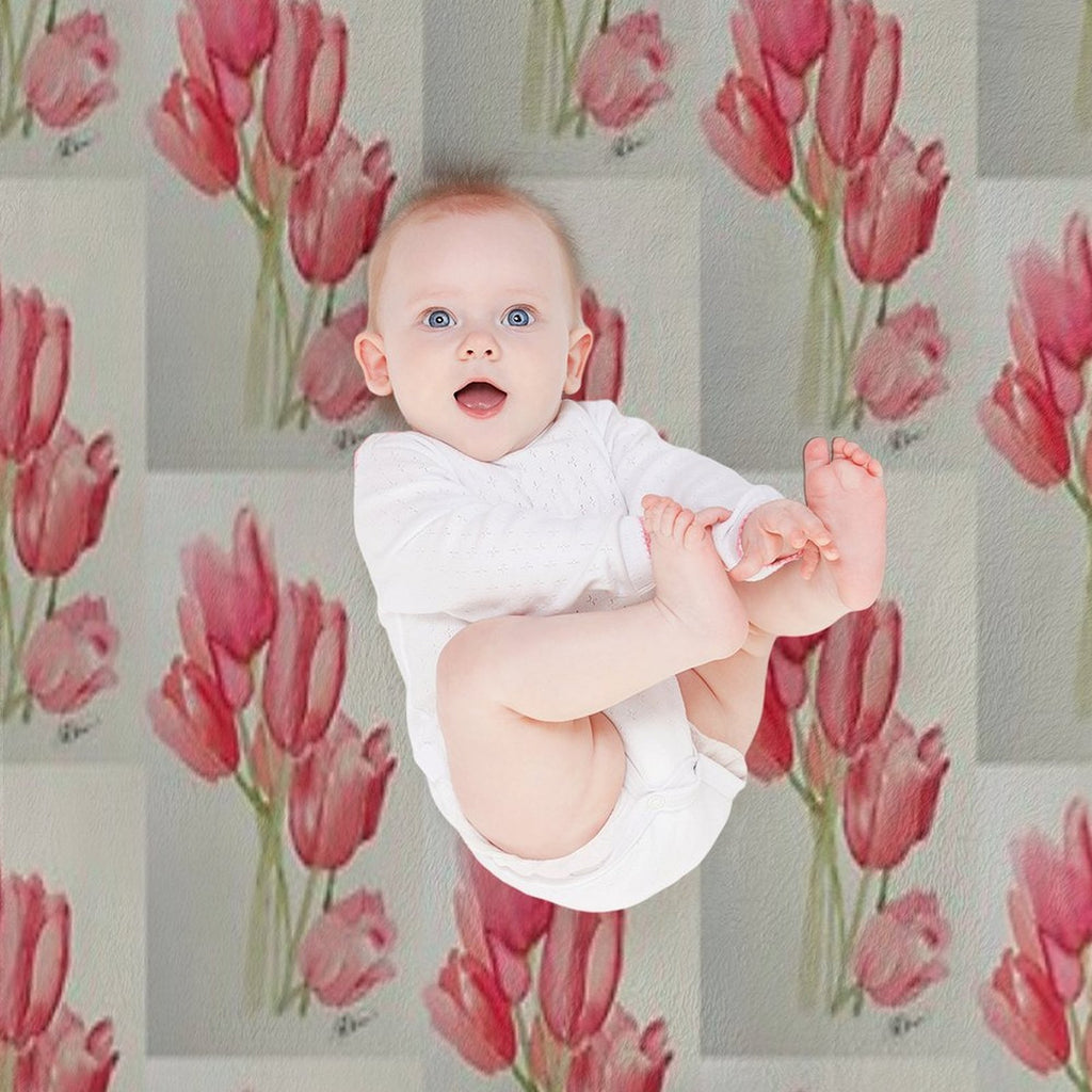 Pink Tulips Premium Throw Blanket