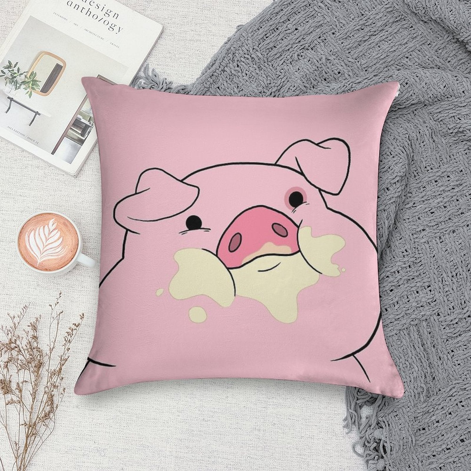 Waddles The Pig From Gravity Falls Soft Fade-Resistant Throw Pillow