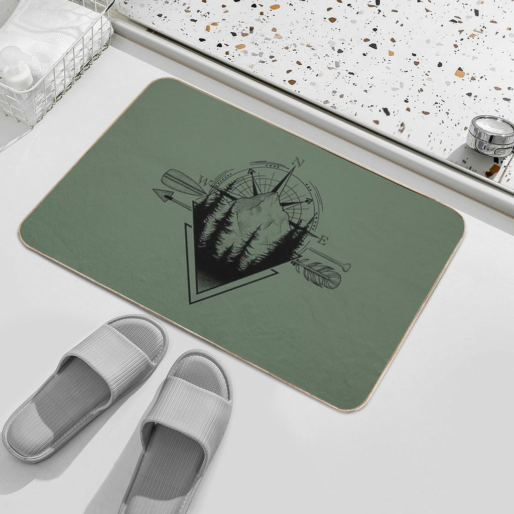 Nature Mountain Compass Geometric Graphics Shirt  Eco-Friendly Bath Mat