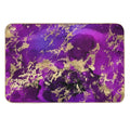 Marble Galaxy in Royal Purple And Gold Splash  Easy Maintenance Bath Mat