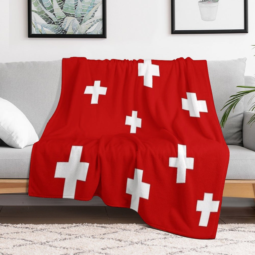 Swiss Flag Gift-ready Throw Blanket