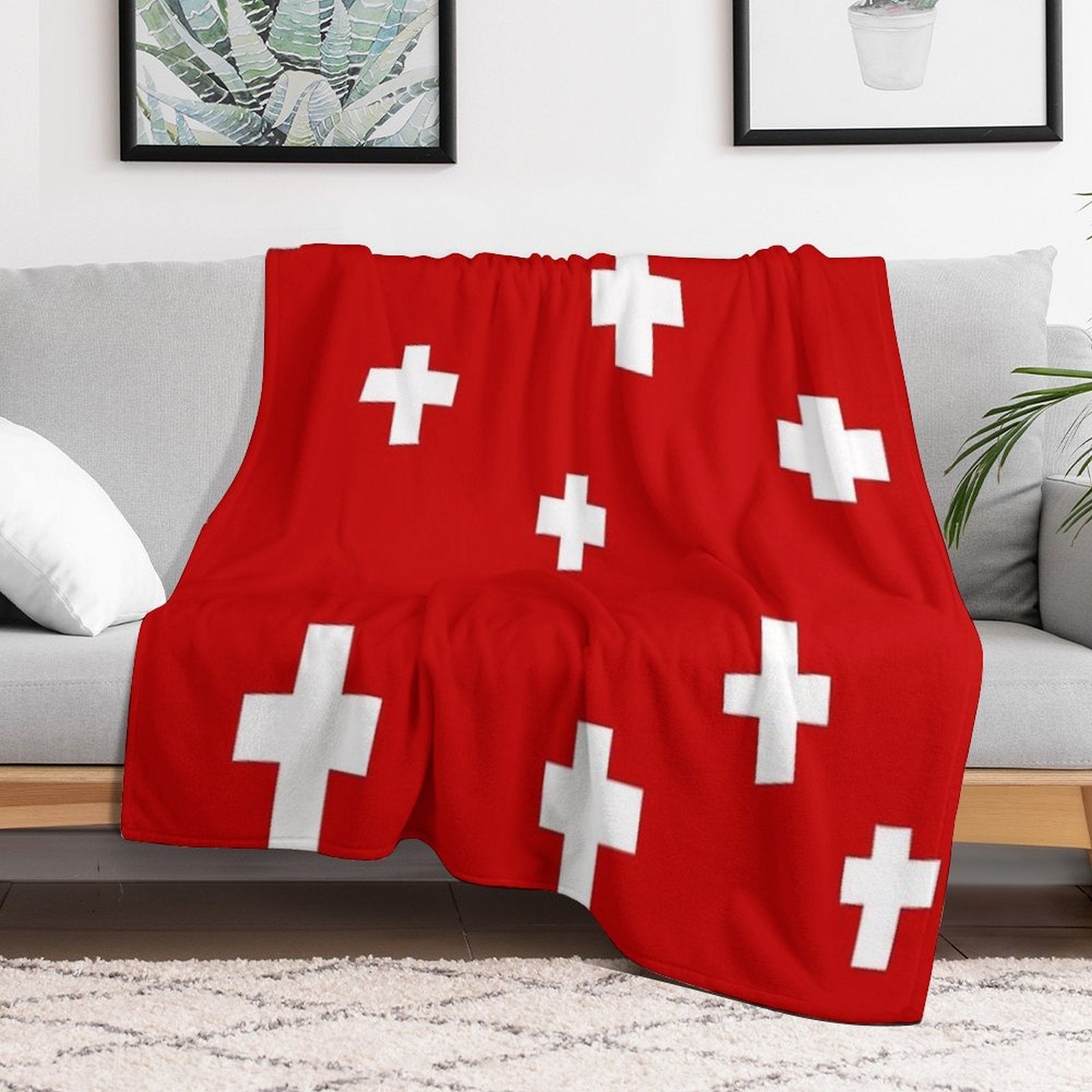 Swiss Flag Gift-ready Throw Blanket