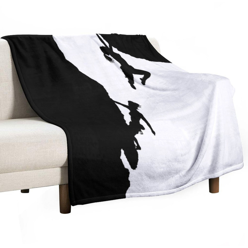 Women Rock Climbing Premium Throw Blanket