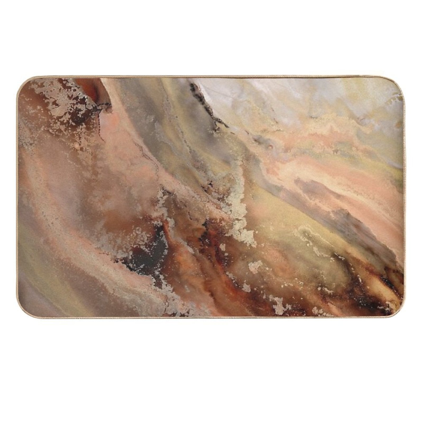 Abstract Autumn, Brown, Gold And Orange, Warm Colours, Abstract Art  Anti-Trip Bath Mat