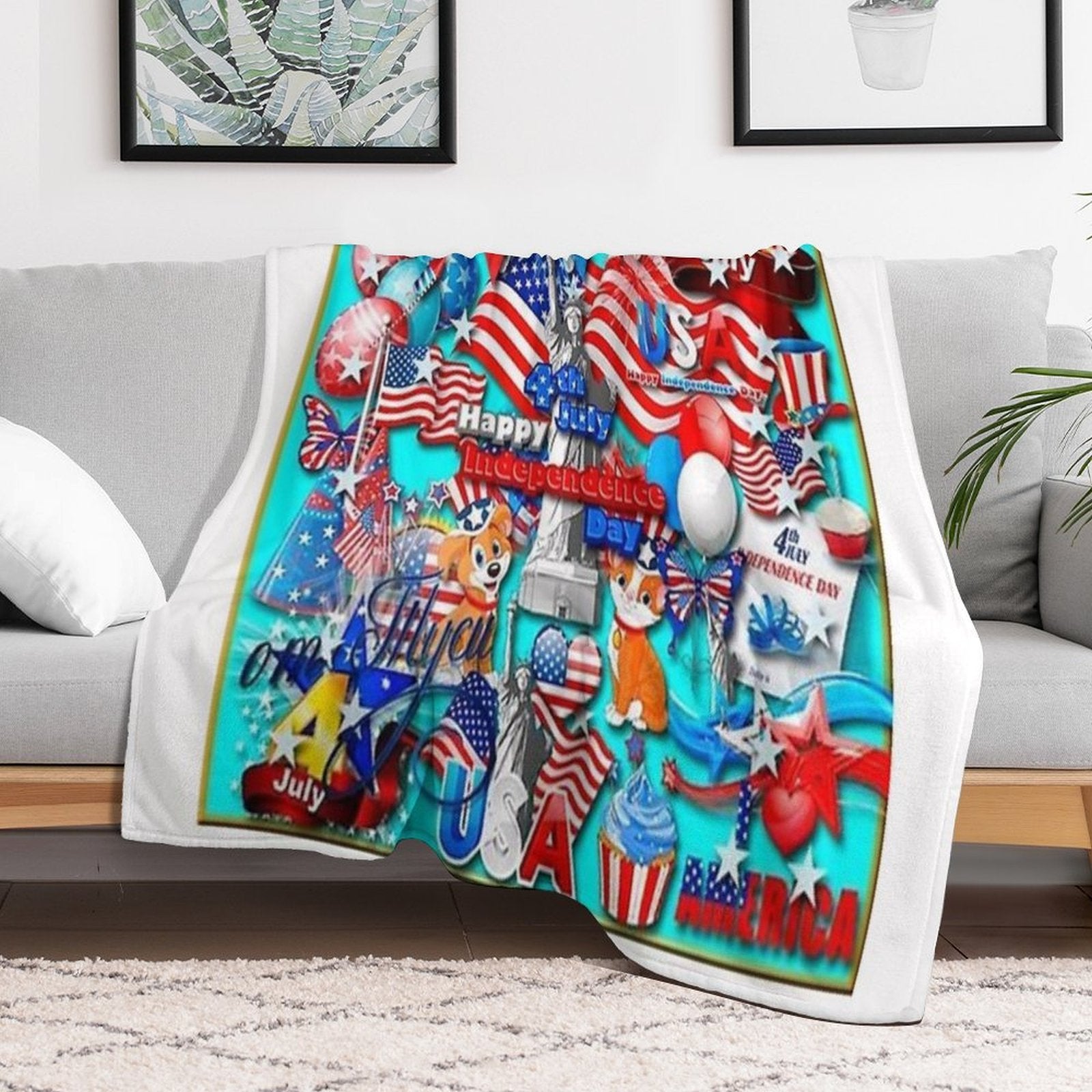 USA- America All-season Throw Blanket