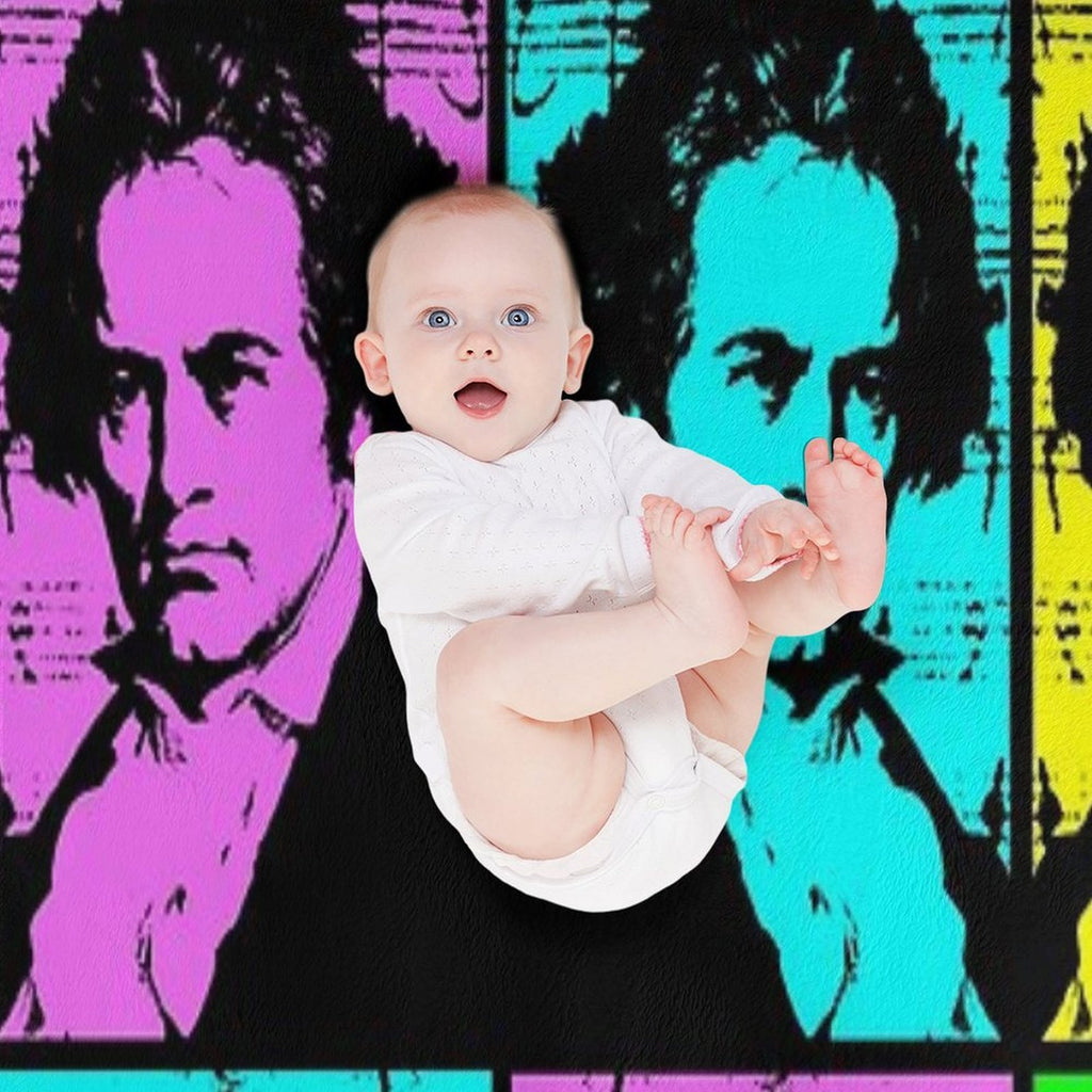 Pop Art Beethoven Travel-friendly Throw Blanket