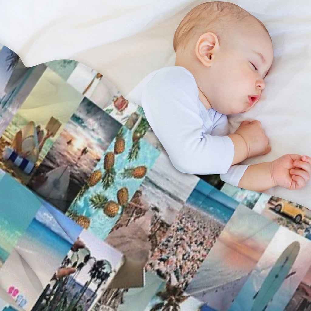 Beach Aesthetic Collage Durable Throw Blanket