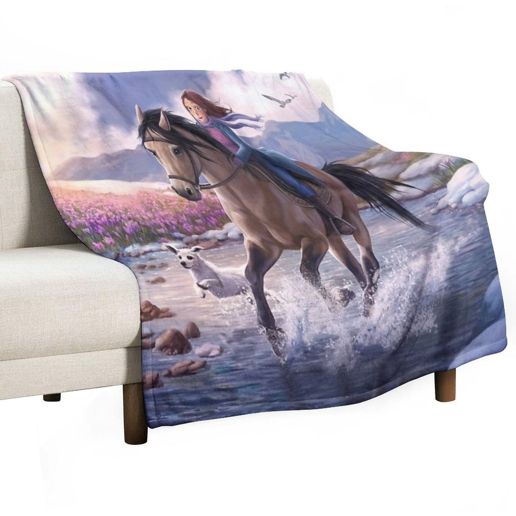 StarStable Horse Wallpaper Easy Care Throw Blanket