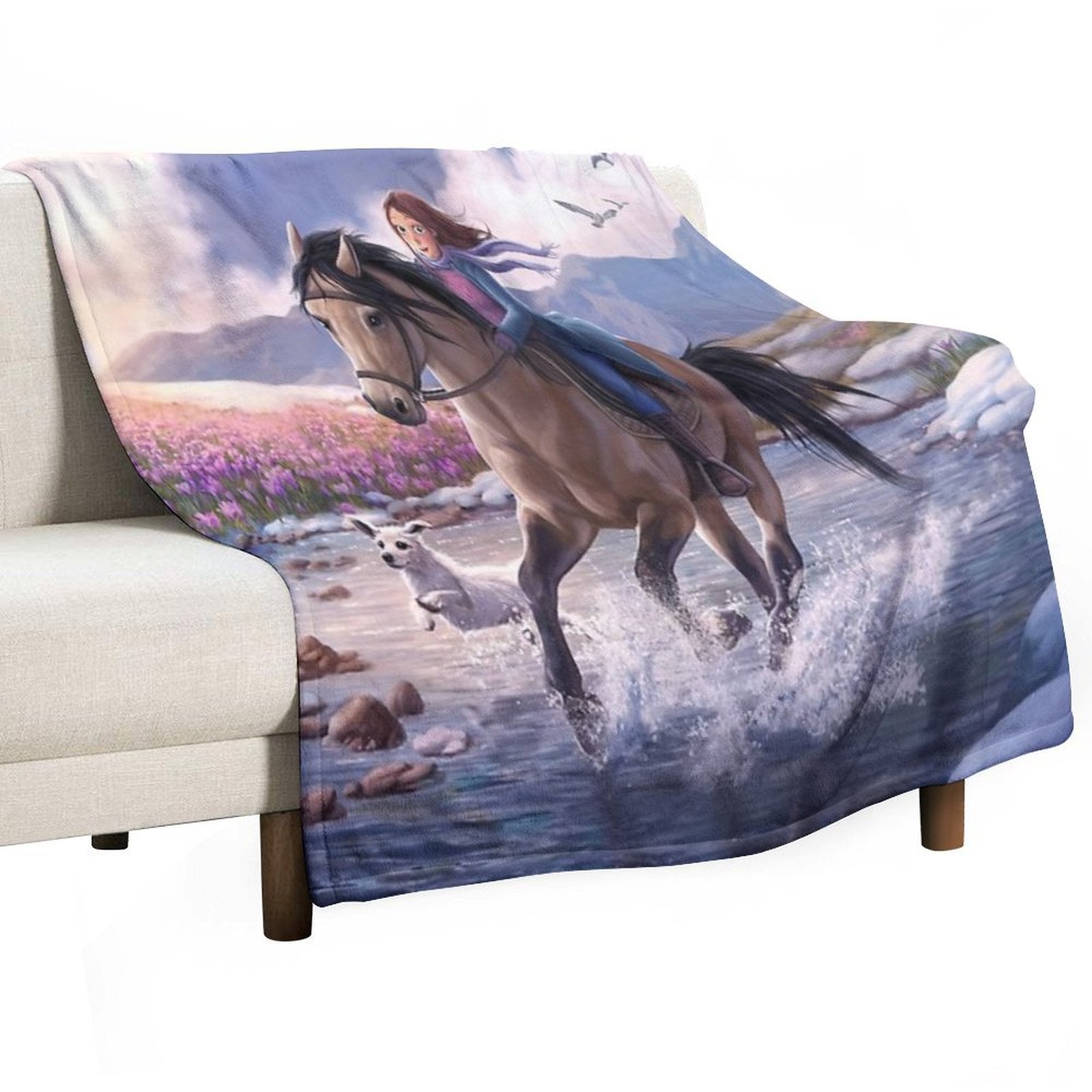 StarStable Horse Wallpaper Easy Care Throw Blanket
