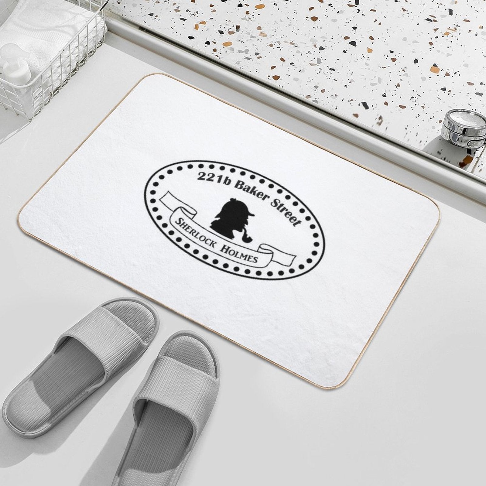 221b Baker Street Sherlock Holmes. BBC TV Show. Sherlock Design  Slip-Resistant Bath Mat