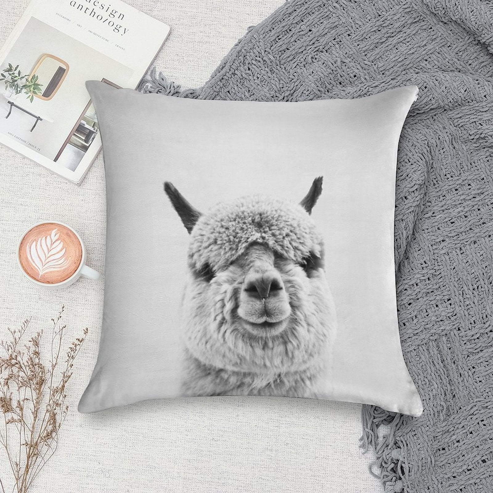 Alpaca Soft Washable Throw Pillow