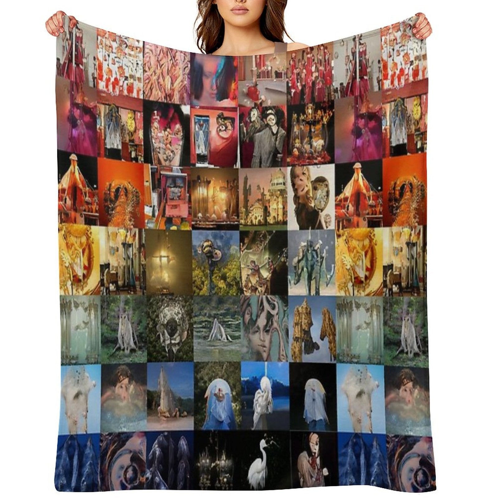 Net Quilt Travel-friendly Throw Blanket