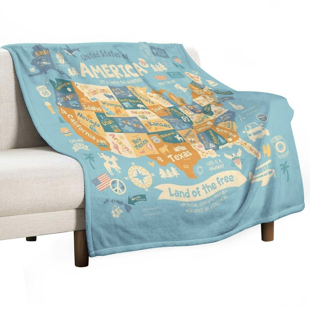 Explore America Premium Throw Blanket