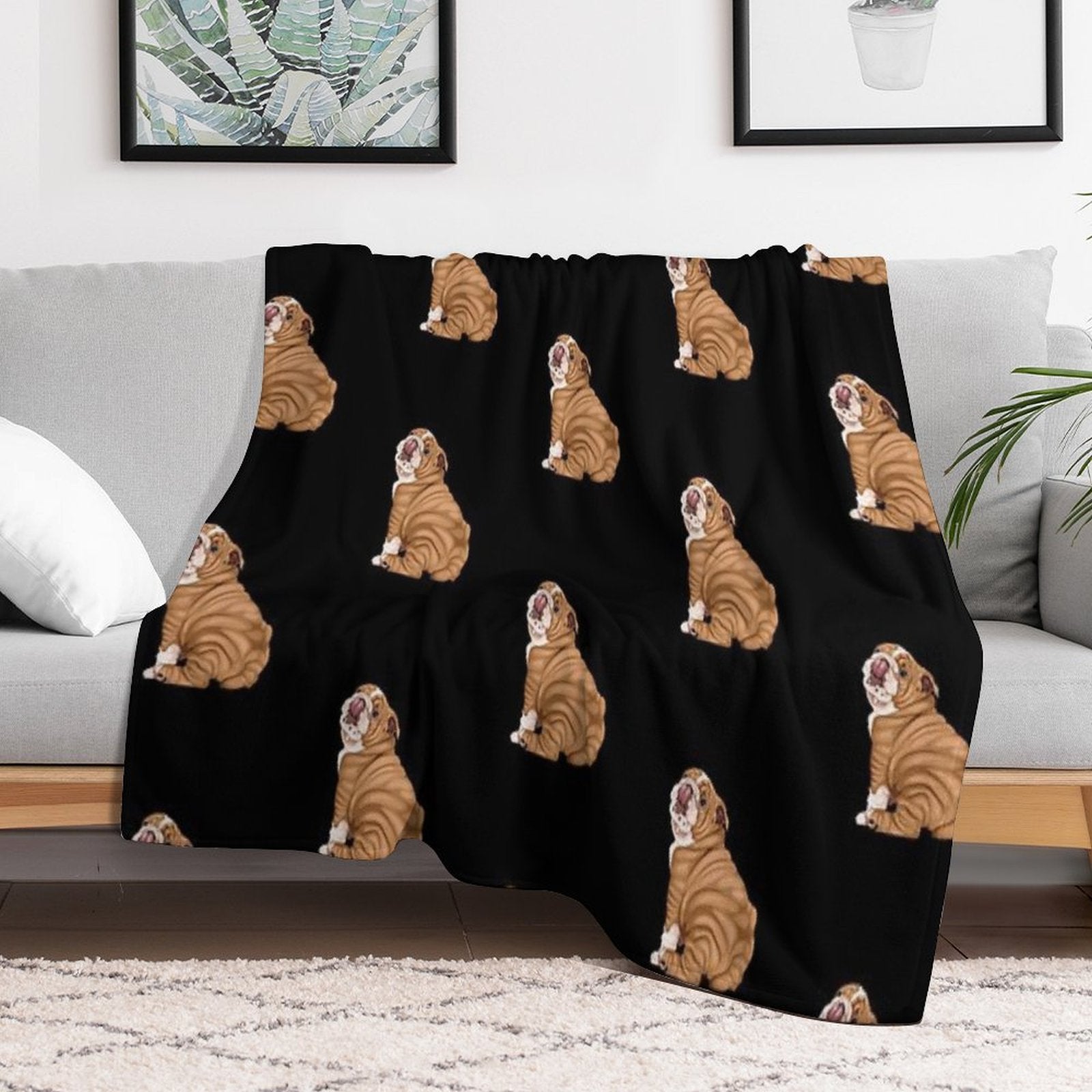 English Bulldog Premium Throw Blanket